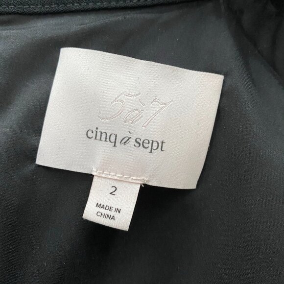 Cinq a Sept "Reiko" Black Crepe Dress with Topstitch detail, size 2 - Picture 7 of 13
